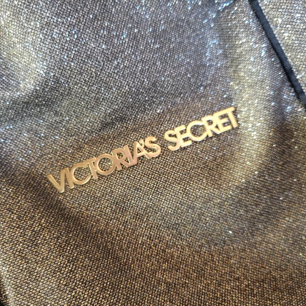 Victoria's‎ Secret Metallic Gold Glittery Tote Bag - Picture 3 of 4